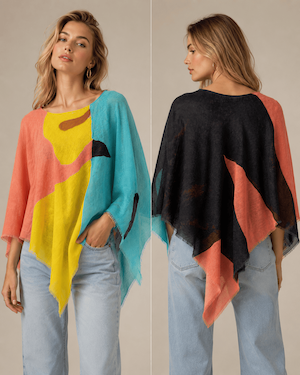 Custom Printed Scarf Poncho