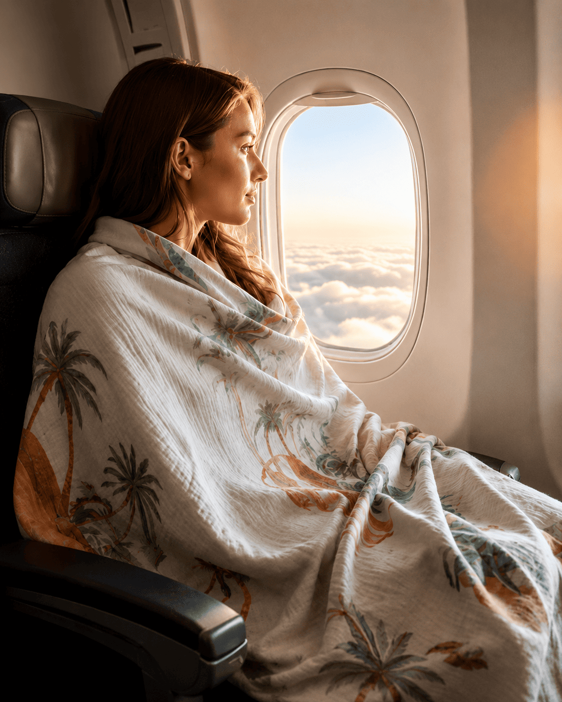 Custom Organic Cotton Muslin Travel Throw